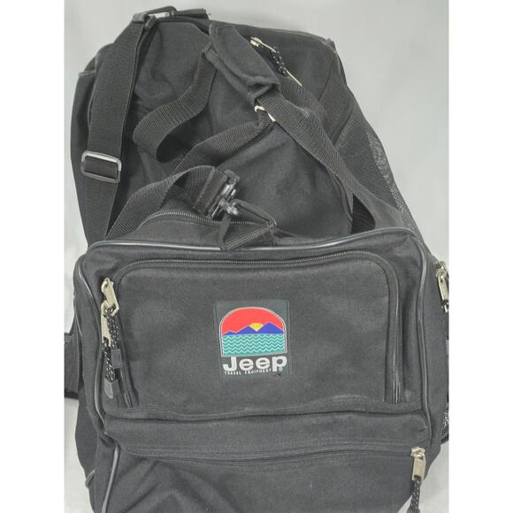 JEEP Authentic Duffle Bag Sport Gear Travel Black - Picture 3 of 13